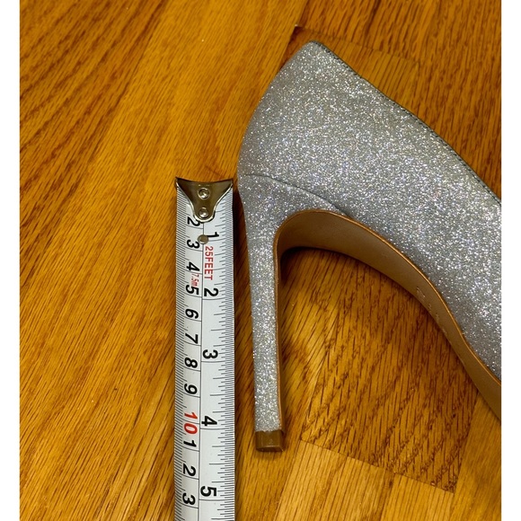 Schutz Meisho Glam Glitter Silver Pointed Toe Stiletto Heel - Picture 8 of 8